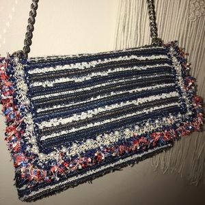 Zara multicolor tweed crossbody bag